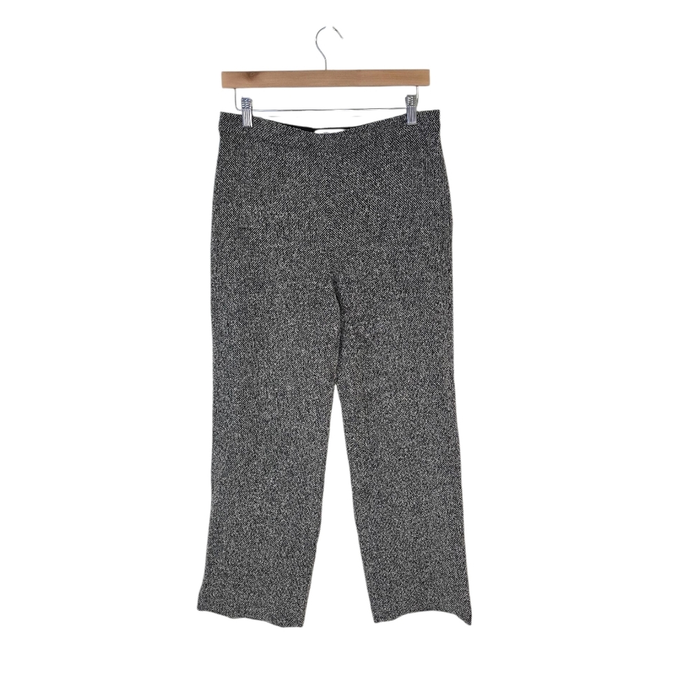 MaxMara Womens Tweed Wide Leg High Waist Pants Gray‎ Size 10 Office Business